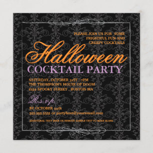 Elegantes Black Lace Halloween Cocktail Party Einladung