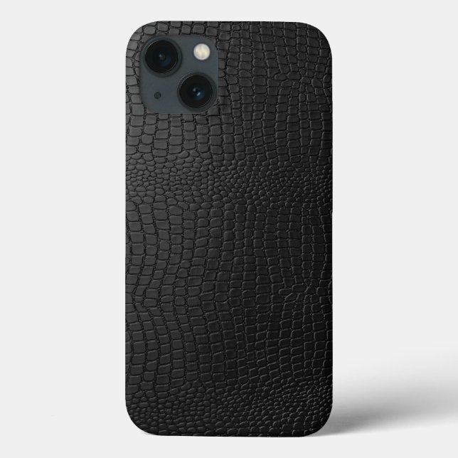Elegantes Black Leather Snakeskin Muster Case-Mate iPhone Hülle (Rückseite)