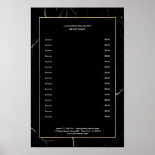 Elegantes Black Marble Gold Poster