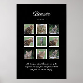 Elegantes Black Pet Poster mit 9 Foto Slots