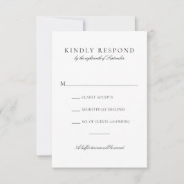 Elegantes Black Script Buffet Abendessen Hochzeit RSVP Karte