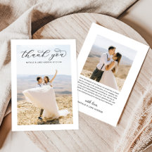 Elegantes Black Script Personalisiert Wedding Foto