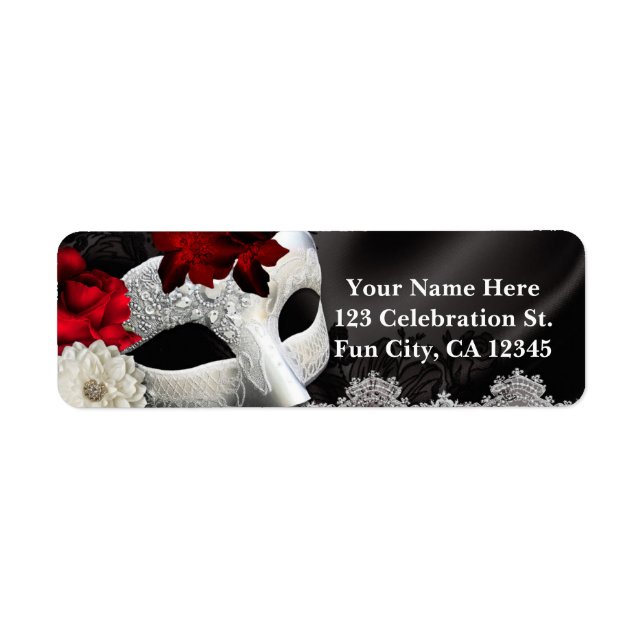 Elegantes Black Silk Floral & Lace Masquerade Part (Vorne)