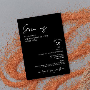 Elegantes Black Simple Script Corporate Event Einladung