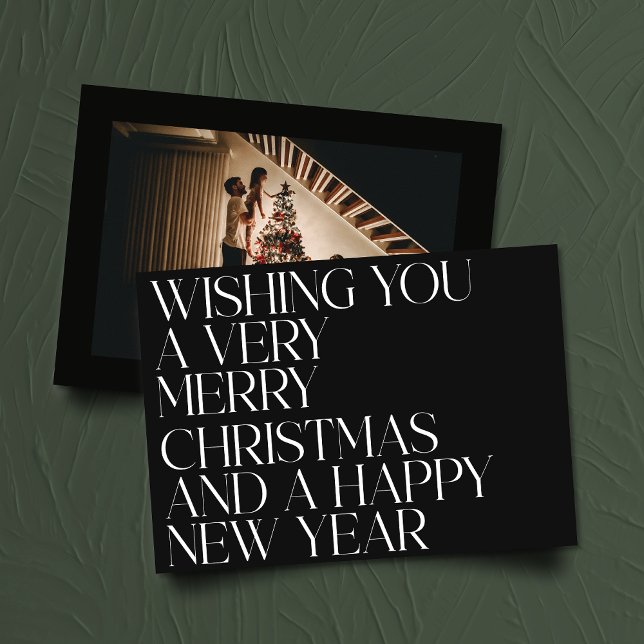 Elegantes Black Stylish Typografy Foto Weihnachten (Von Creator hochgeladen)