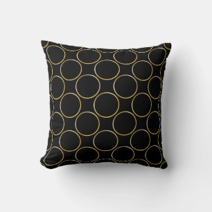 Elegantes Black Template Gold Circles Muster Moder Kissen