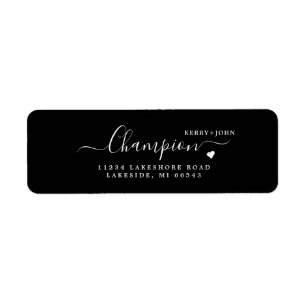Elegantes Black Wedding Return-Adressetikett