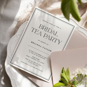 Elegantes Black & White Bridal Tea Party Einladung