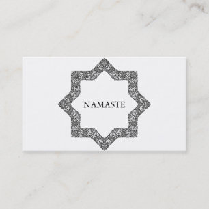 Elegantes Black & White Mandala Art Logo Yoga Visitenkarte