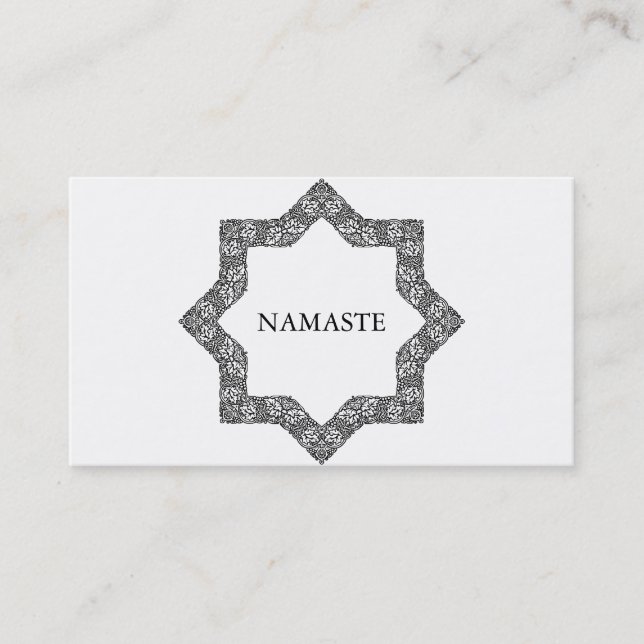 Elegantes Black & White Mandala Art Logo Yoga Visitenkarte (Vorderseite)