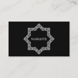 Elegantes Black & White Mandala Art Logo Yoga Visitenkarte