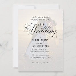Elegantes Black & White Overlay Foto Hochzeit Einladung