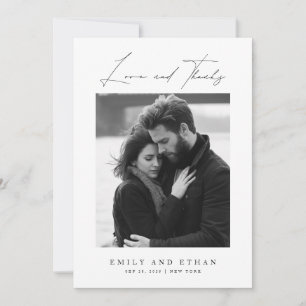 Elegantes Black & White Wedding Foto Dankeskarte