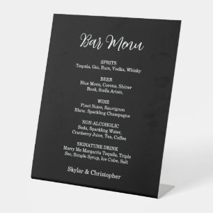 Elegantes Black & White Wedding Pedestal Schild