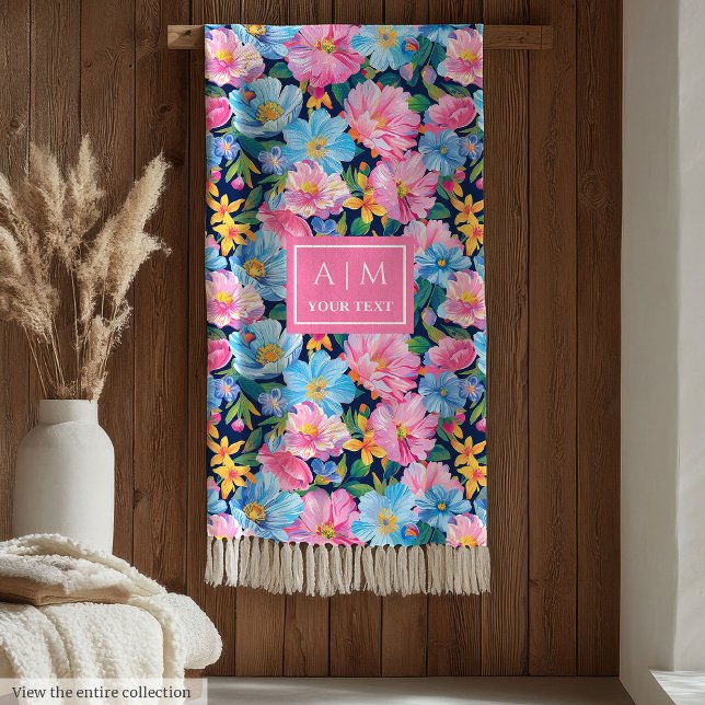 Elegantes, blassrosa Präpendium Wasserfarbe Geburt Fleecedecke (Elegant pale pink preppy watercolor birthday gift Fleece Blanket)