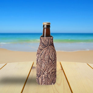 Elegantes Blätter Carved Wood Flaschenkühler