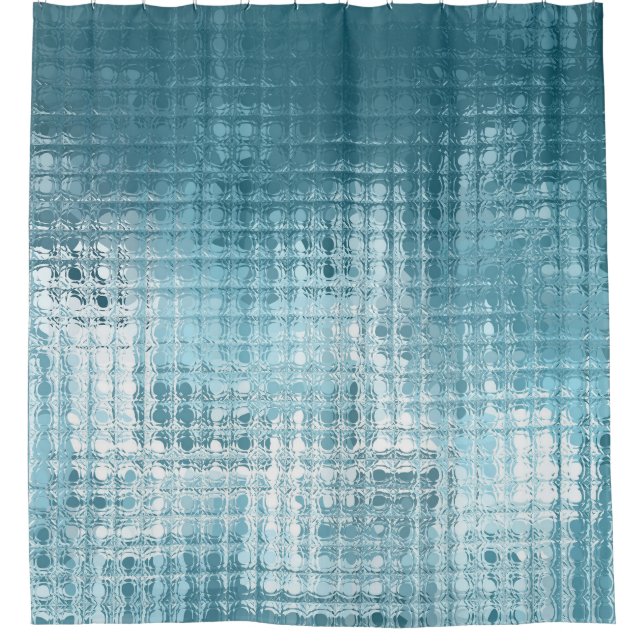 Elegantes Blau Abstrakt: Schöner Hintergrund Duschvorhang (Vorderseite)