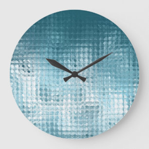 Elegantes Blau Abstrakt: Schöner Hintergrund Große Wanduhr