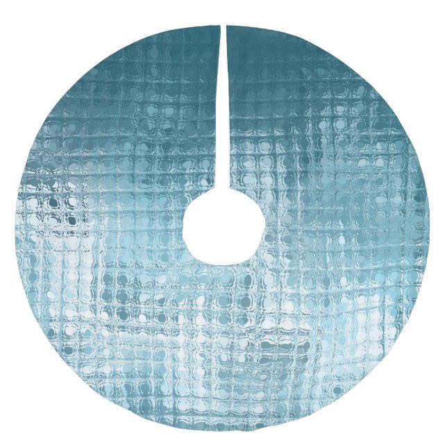Elegantes Blau Abstrakt: Schöner Hintergrund Polyester Weihnachtsbaumdecke (Vorderseite)