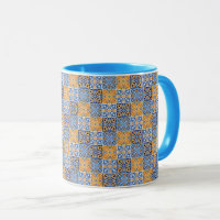 Elegantes blau-braun-gelbes italienisches Muster
