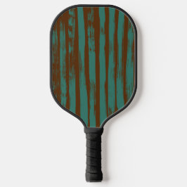 Elegantes blau-braunes abstraktes modernes Muster Pickleball Schläger