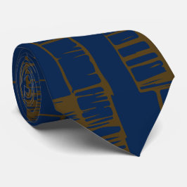 Elegantes blau-braunes abstraktes Muster Krawatte