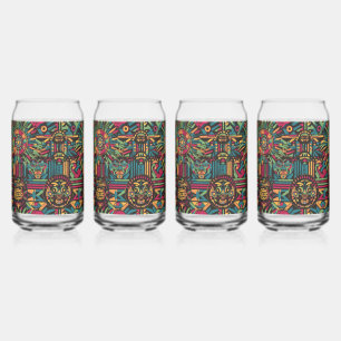 Elegantes Blau "Eclipsed Suns and Pyramids" Glas T