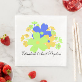 Elegantes, blau-gelbes Grün im Innern von Inspo Serviette