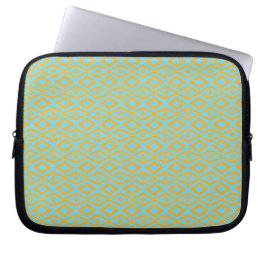 Elegantes Blau-Gold-Diamantmuster  Laptopschutzhülle