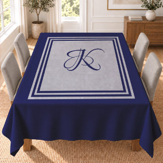 Elegantes blau-graues geometrisches quadratisches tischdecke