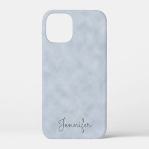 Elegantes Blau-Graues Pergament mit Namen Case-Mate iPhone Hülle
