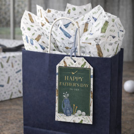 Elegantes Blau Grün Golf Thema Alles Gute zum Vate Geschenkanhänger