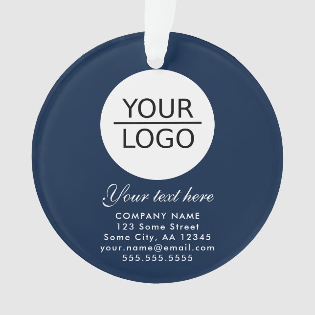 Elegantes Blau Hinzufügen einer benutzerdefinierte Ornament (Vorderseite)