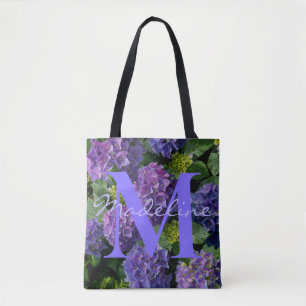 Elegantes blau-lila-grünes florales Monogramm