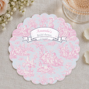 Elegantes blau-rosa-französisches Toile-de-Jouy-Mu Untersetzer