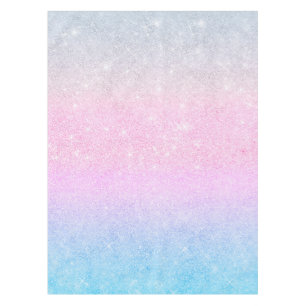 Elegantes Blau Rosa Silver Glitzer Design Tischdecke