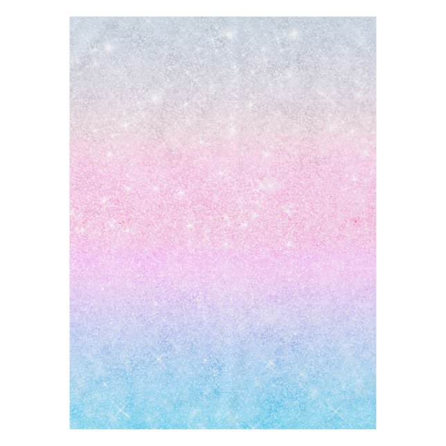 Elegantes Blau Rosa Silver Glitzer Design Tischdecke (Vorderseite)