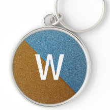 Elegantes Blau- und Braunglitzer-Monogramm