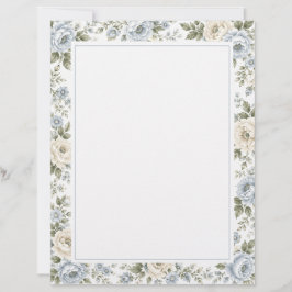 Elegantes Blau- und Elfenblumenmuster Briefbogen