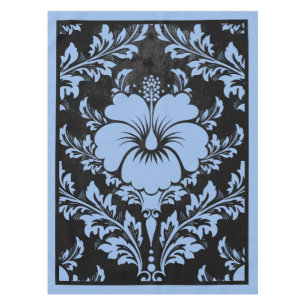 Elegantes Blau und schwarzer Damast Weihnachten Tischdecke