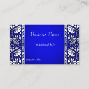 Elegantes Blau und Silber horizontal Visitenkarte