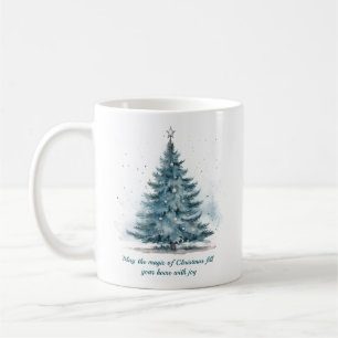 Elegantes Blau und Silver Winter Wonderland Kaffeetasse