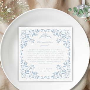 Elegantes Blau und Weiß Chinoiserie Einzigartige H Serviette