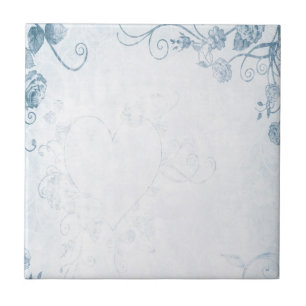 Elegantes Blau Vintage Fliese