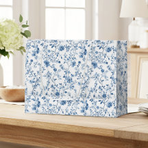 Elegantes Blau-Weiß-Blumen-Toile-Botanik