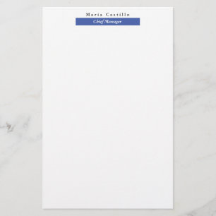 Elegantes Blau-Weiß-Minimalist-Design Briefpapier