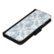 Elegantes blau-weiße Blumentoilette iPhone Wallet Hülle (Unterseite)
