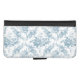 Elegantes blau-weiße Blumentoilette iPhone Wallet Hülle (Vorderseite (Horizontal))