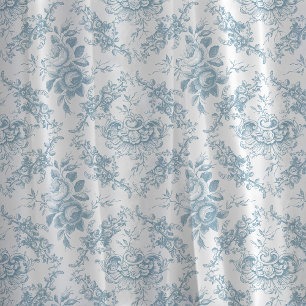 Elegantes blau-weiße Blumentoilette Stoff