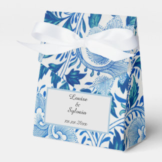 Elegantes blau-weißes Blumenmuster Geschenkschachtel